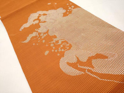平和屋着物＊夏物　八寸名古屋帯　絽綴れ　抽象文　銀糸　正絹　逸品　CABK1802tx