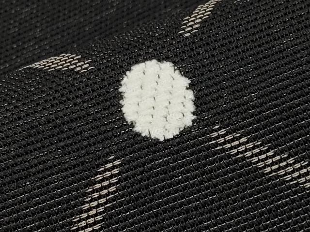 平和屋着物＊夏物　八寸名古屋帯　菱間道　黒地　CABK1805tx