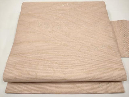 平和屋着物＊夏物　九寸名古屋帯　立波文　金糸　正絹　逸品　CABK1808tx