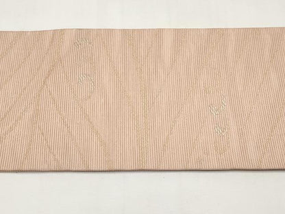 平和屋着物＊夏物　九寸名古屋帯　立波文　金糸　正絹　逸品　CABK1808tx