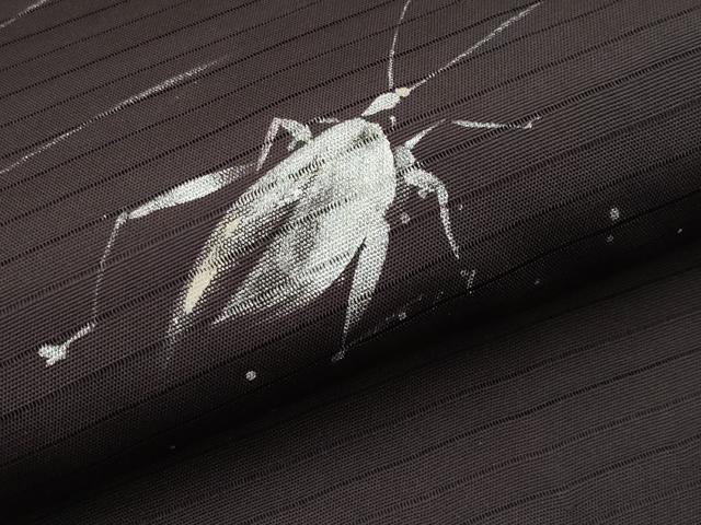 平和屋着物＊夏物　九寸名古屋帯　手描き　夏虫　銀彩　CABK1819tx