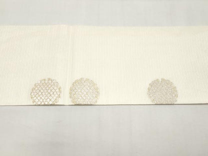 平和屋着物＊夏物　九寸名古屋帯　雪輪鹿の子文　金糸　正絹　逸品　CABK1820tx