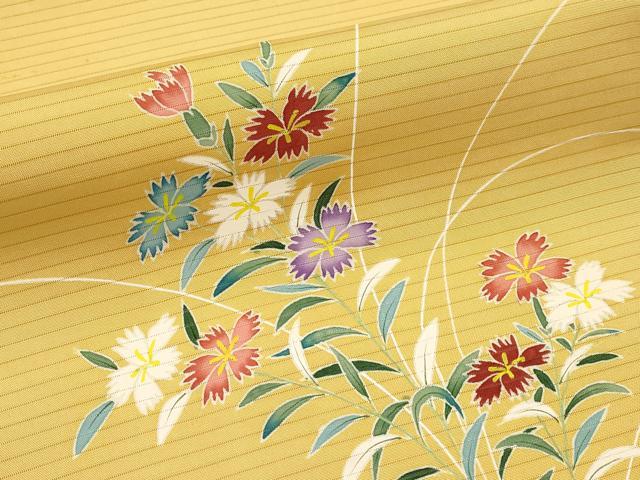 平和屋着物＊夏物　絽塩瀬　九寸名古屋帯　草花文　正絹　逸品　CABK1828tx