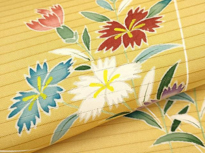 平和屋着物＊夏物　絽塩瀬　九寸名古屋帯　草花文　正絹　逸品　CABK1828tx