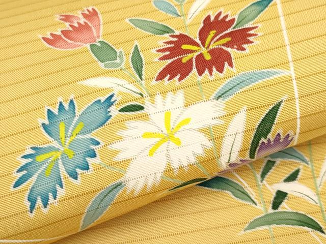 平和屋着物＊夏物　絽塩瀬　九寸名古屋帯　草花文　正絹　逸品　CABK1828tx