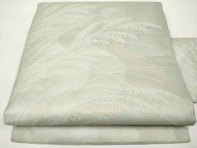 平和屋着物＊夏物　九寸名古屋帯　すすき　金銀糸　正絹　逸品　未使用　CABK1832tx