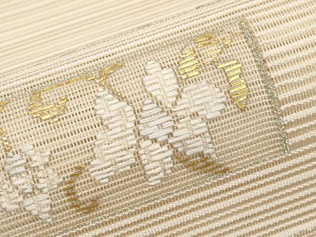 平和屋着物＊夏物　八寸名古屋帯　絽綴れ　更紗花唐草文　金糸　正絹　逸品　CABK1834tx