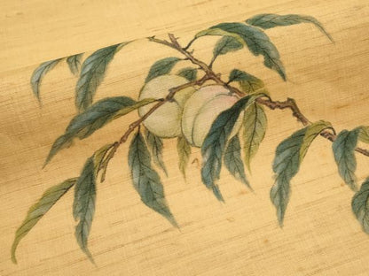平和屋着物＊夏物　九寸名古屋帯　手描き　成り物　麻　逸品　CABK1835tx