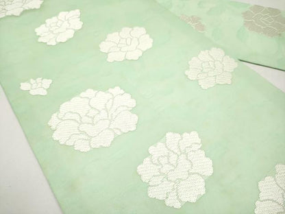 平和屋着物＊夏物　九寸名古屋帯　唐織　牡丹　正絹　逸品　CABK1839tx