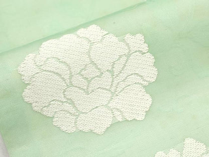平和屋着物＊夏物　九寸名古屋帯　唐織　牡丹　正絹　逸品　CABK1839tx