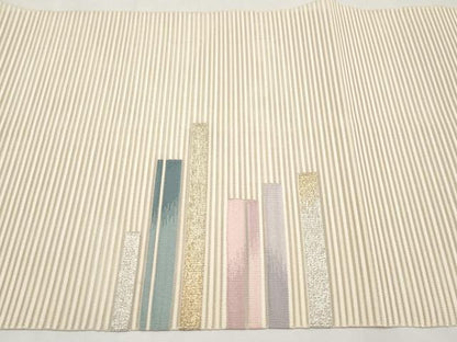 平和屋着物＊夏物　八寸名古屋帯　絽綴れ　霞文　金銀糸　正絹　逸品　CABK1841tx