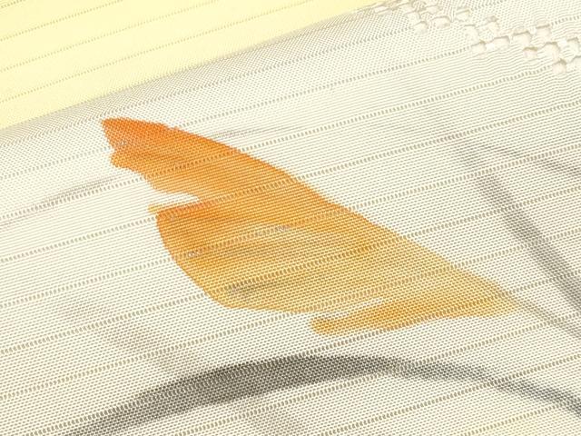 平和屋着物＊夏物　絽塩瀬　九寸開き名古屋帯　手描き　すすき　正絹　逸品　CABK1846tx