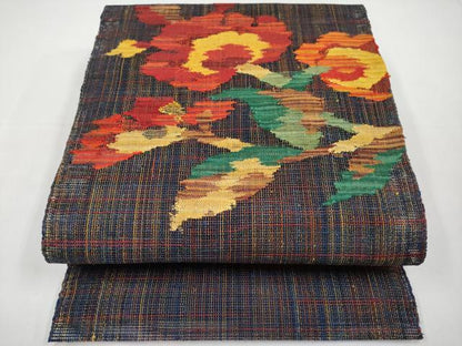 平和屋着物＊夏物　八寸名古屋帯　枝花文　正絹　逸品　未使用　CABK1849tx
