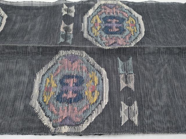 平和屋着物＊夏物　1854年創業　帯屋捨松　八寸名古屋帯　抽象文　正絹　逸品　CABK1850tx