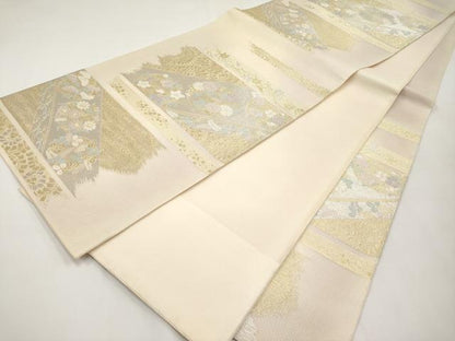 平和屋着物＊夏物　六通柄袋帯　花丸文　金銀糸　正絹　逸品　CABK1852tx