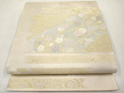 平和屋着物＊夏物　六通柄袋帯　花丸文　金銀糸　正絹　逸品　CABK1852tx