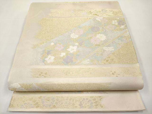 平和屋着物＊夏物　六通柄袋帯　花丸文　金銀糸　正絹　逸品　CABK1852tx