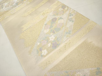 平和屋着物＊夏物　六通柄袋帯　花丸文　金銀糸　正絹　逸品　CABK1852tx