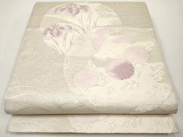 平和屋着物＊夏物　六通柄袋帯　花丸文　金銀糸　正絹　逸品　CABK1854tx