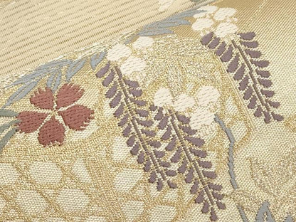 平和屋着物＊夏物　西陣　姫野織物謹製　六通柄袋帯　いざよい　金銀糸　証紙付き　正絹　逸品　未使用　CABK1856tx
