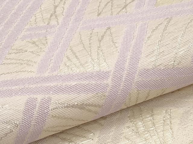 平和屋着物＊夏物　六通柄袋帯　籬文　銀糸　正絹　逸品　CABK1857tx
