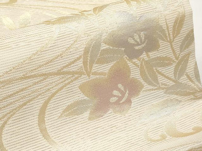 平和屋着物＊夏物　六通柄袋帯　桔梗　金糸　正絹　逸品　未使用　CABK1861tx