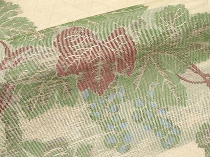 平和屋着物＊夏物　全通柄　本袋帯　葡萄蔦の葉文　金糸　正絹　逸品　CABK1867tx