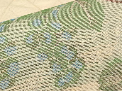平和屋着物＊夏物　全通柄　本袋帯　葡萄蔦の葉文　金糸　正絹　逸品　CABK1867tx