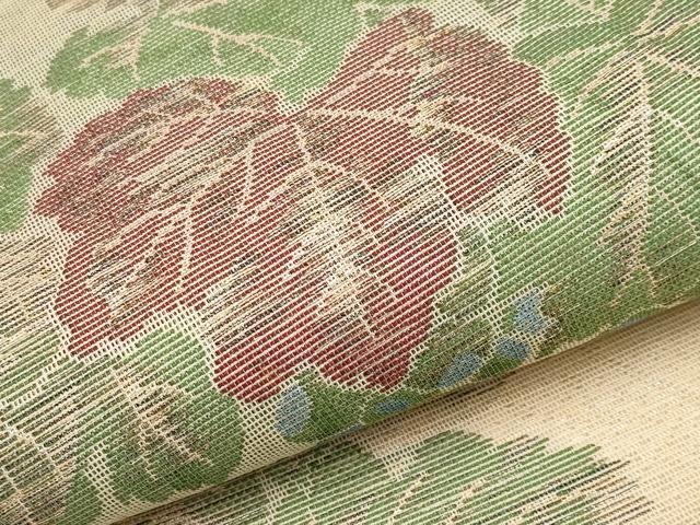 平和屋着物＊夏物　全通柄　本袋帯　葡萄蔦の葉文　金糸　正絹　逸品　CABK1867tx
