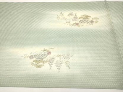 平和屋着物＊夏物　京の名門・菱屋六右ェ門　両面　太鼓柄袋帯　手描き　風景文　正絹　逸品　CABK1868tx