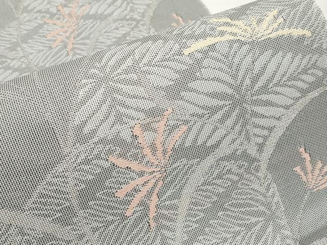 平和屋着物＊夏物　八寸名古屋帯　草花文　銀糸　CABK1875tx