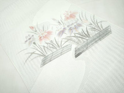 平和屋着物＊夏物　八寸名古屋帯　手描き　八ツ橋文　金彩　CABK1876tx