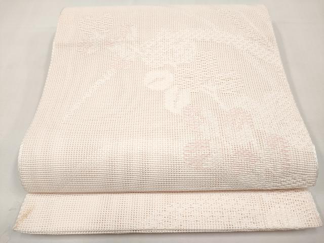 平和屋着物＊夏物　八寸名古屋帯　枝葉文　CABK1878tx