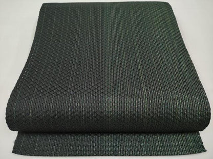 平和屋着物＊夏物　八寸名古屋帯　間道　黒地　正絹　逸品　CABK1881tx