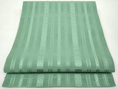 平和屋着物＊夏物　本場筑前博多織　八寸名古屋帯　紗献上　緑青色　正絹　逸品　CABK1895tx
