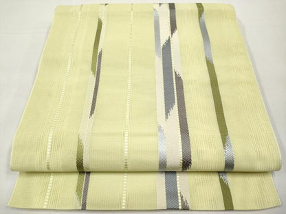 平和屋着物＊夏物　本場筑前博多織　八寸名古屋帯　間道　正絹　逸品　CABK1906tx
