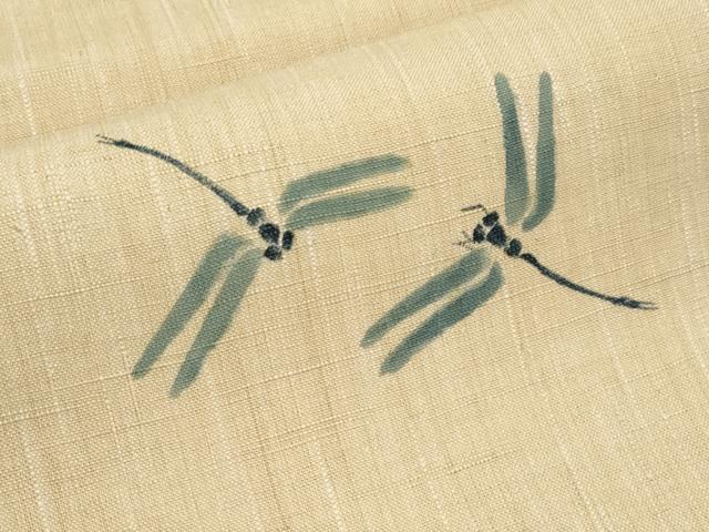 平和屋着物＊夏物　八寸名古屋帯　作家物　手描き　トンボ　CABK1907tx