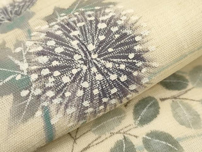 平和屋着物＊夏物　九寸名古屋帯　作家物　手描き　草花文　麻　逸品　CABK1909tx