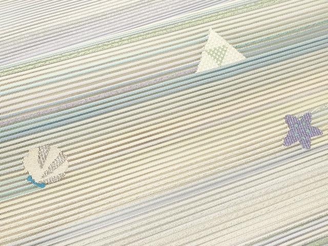 平和屋着物＊夏物　八寸名古屋帯　絽綴れ　人魚　貝　ヒトデ　金銀糸　正絹　逸品　未使用　CABK1911tx