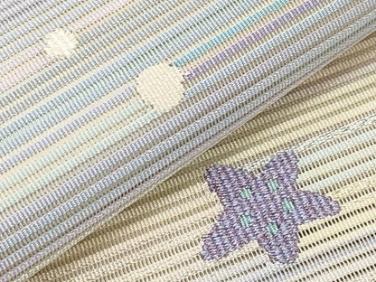 平和屋着物＊夏物　八寸名古屋帯　絽綴れ　人魚　貝　ヒトデ　金銀糸　正絹　逸品　未使用　CABK1911tx