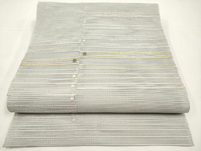 平和屋着物＊夏物　八寸名古屋帯　横段文　金銀糸　正絹　逸品　CABK1917tx