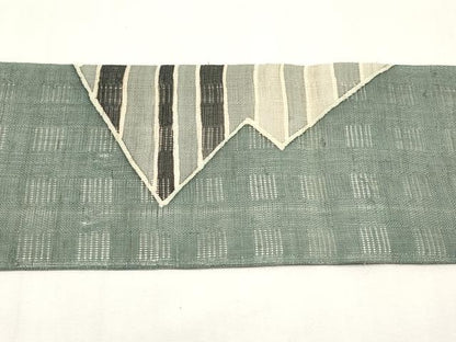 平和屋着物＊夏物　九寸名古屋帯　花倉織　抽象文　麻　逸品　CABK1918tx