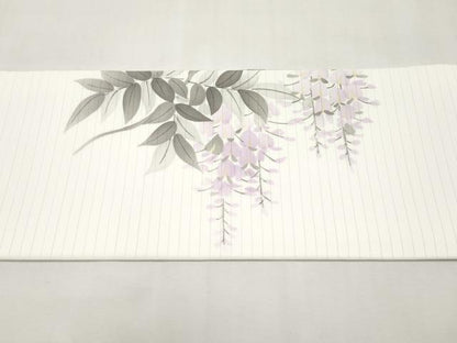 平和屋着物＊夏物　九寸名古屋帯　手描き　藤花房　CABK1922tx