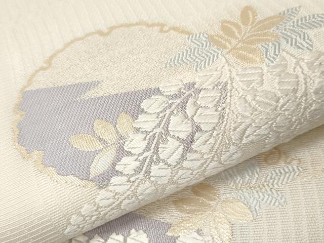 平和屋着物＊夏物　九寸名古屋帯　唐織　雪輪花文　金糸　正絹　逸品　CABK1933tx