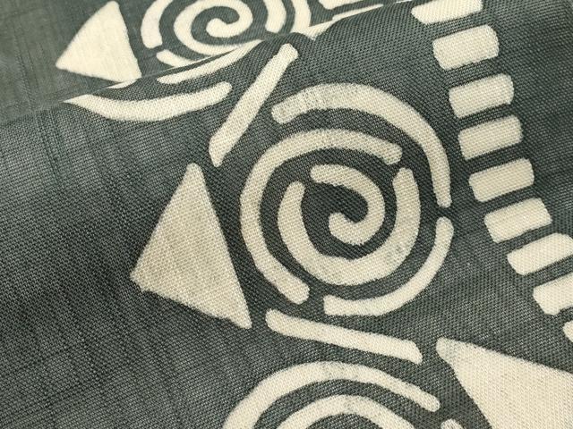 平和屋着物＊夏物　九寸名古屋帯　幾何学文様　麻　逸品　CABK1934tx