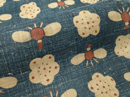 平和屋着物＊夏物　全通　九寸名古屋帯　型染め　舞花文　麻　逸品　CABK1936tx