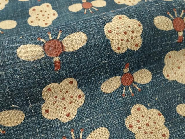 平和屋着物＊夏物　全通　九寸名古屋帯　型染め　舞花文　麻　逸品　CABK1936tx