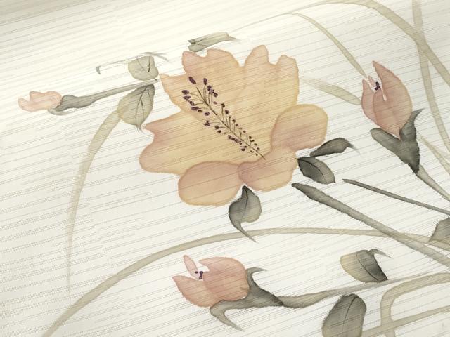 平和屋着物＊夏物　九寸名古屋帯　手描き　枝花文　CABK1940tx
