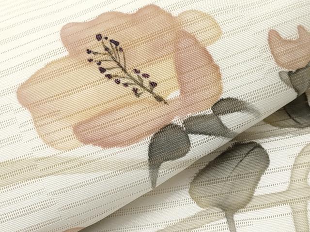 平和屋着物＊夏物　九寸名古屋帯　手描き　枝花文　CABK1940tx