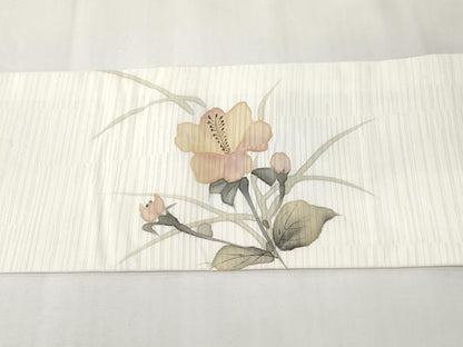 平和屋着物＊夏物　九寸名古屋帯　手描き　枝花文　CABK1940tx